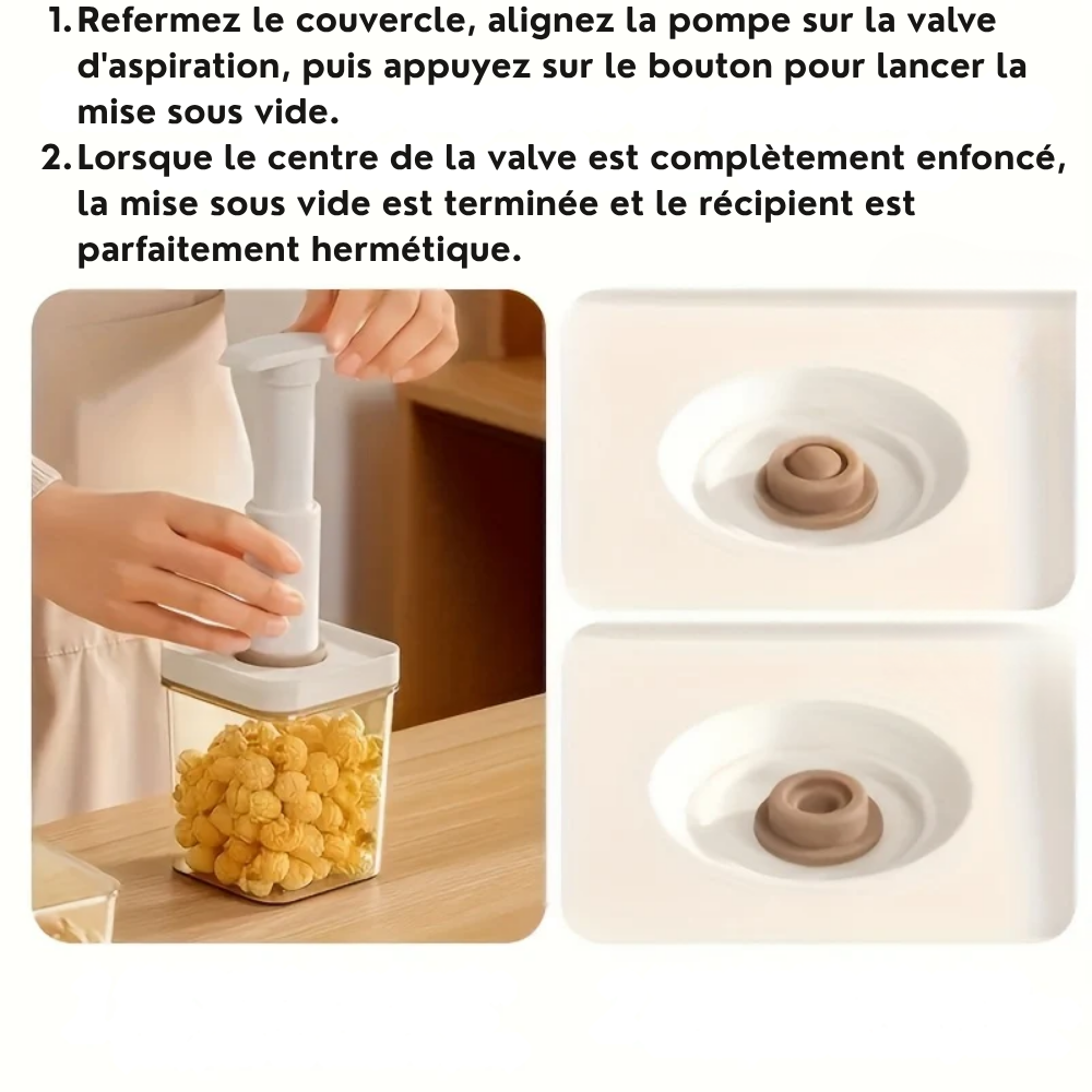 Bocal Sous Vide Hermétique – Avec Pompe pour Aliments Secs