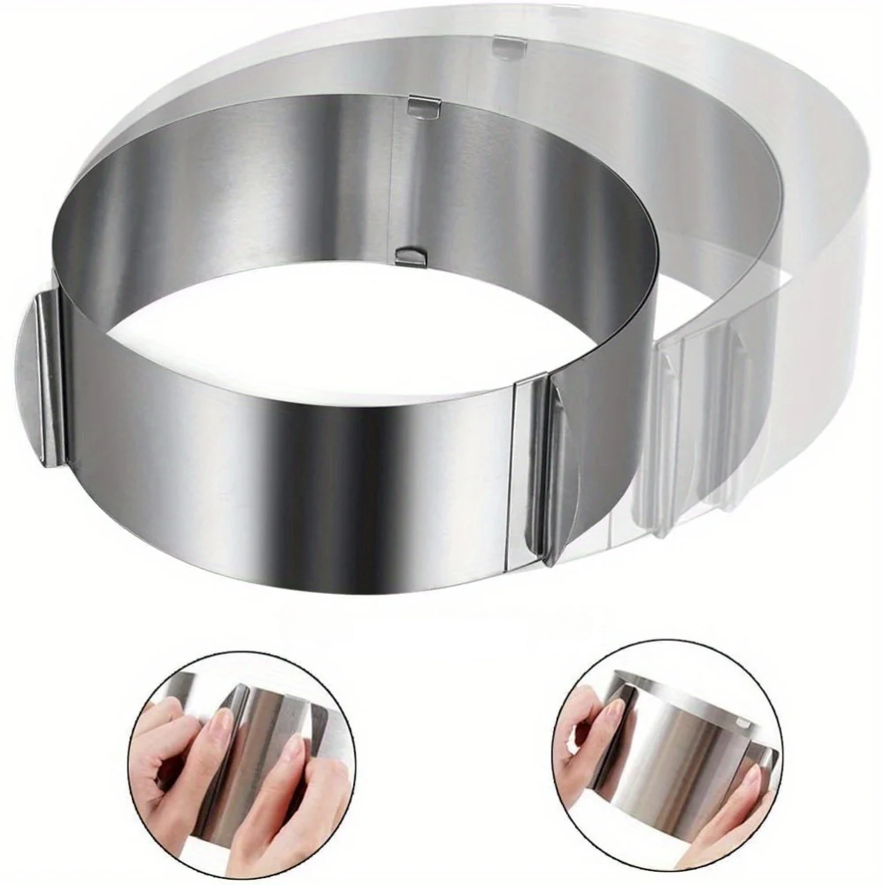 Cercle à Pâtisserie Antiadhésif Ajustable en Acier Inoxydable 15 à 30 cm