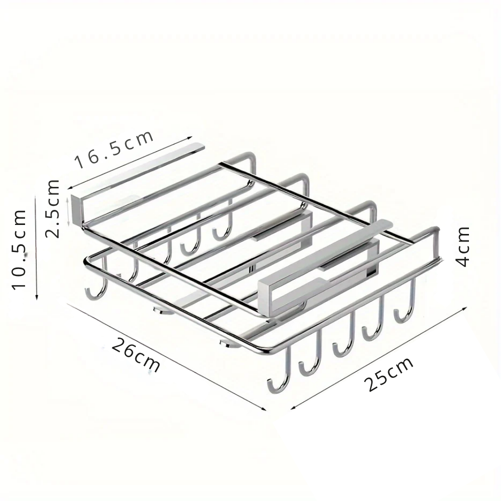 Étagère de Rangement de Cuisine en Acier Inoxydable Sans Perçage