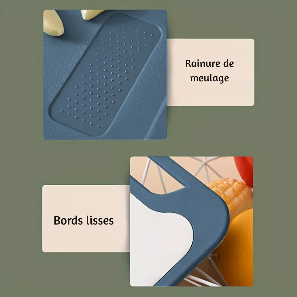 Planche à découper double face en acier inoxydable premium antidérapante