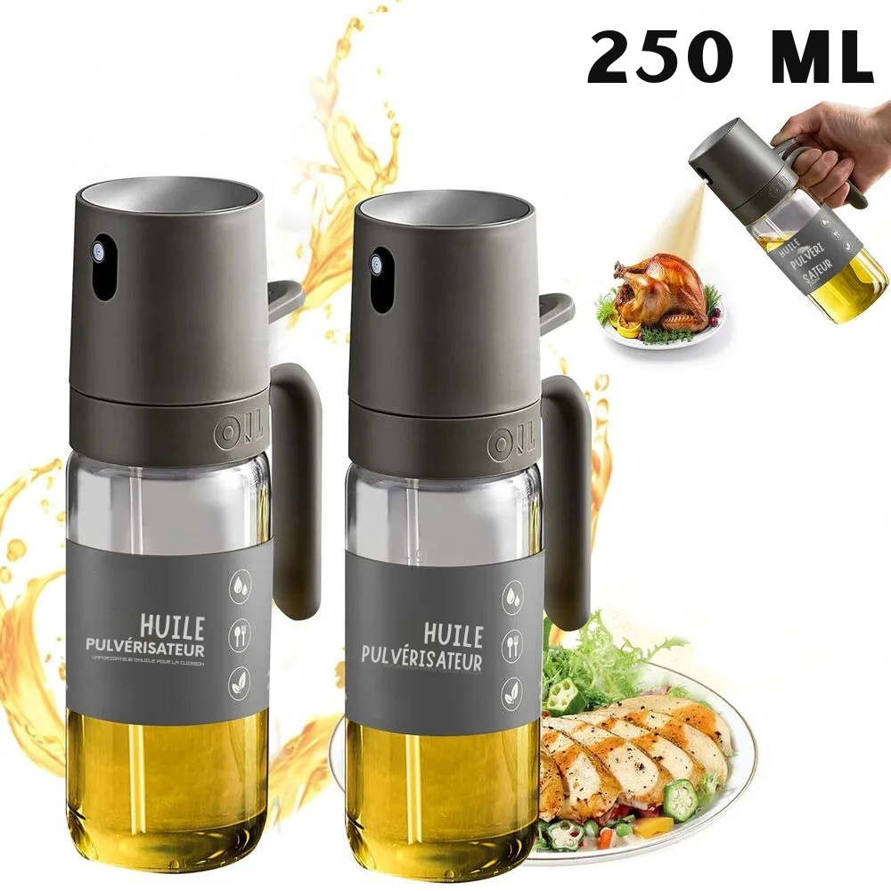 Spray huile 250 ml – Pulvérisateur en verre borosilicaté sans BPA pour cuisson, salade et BBQ