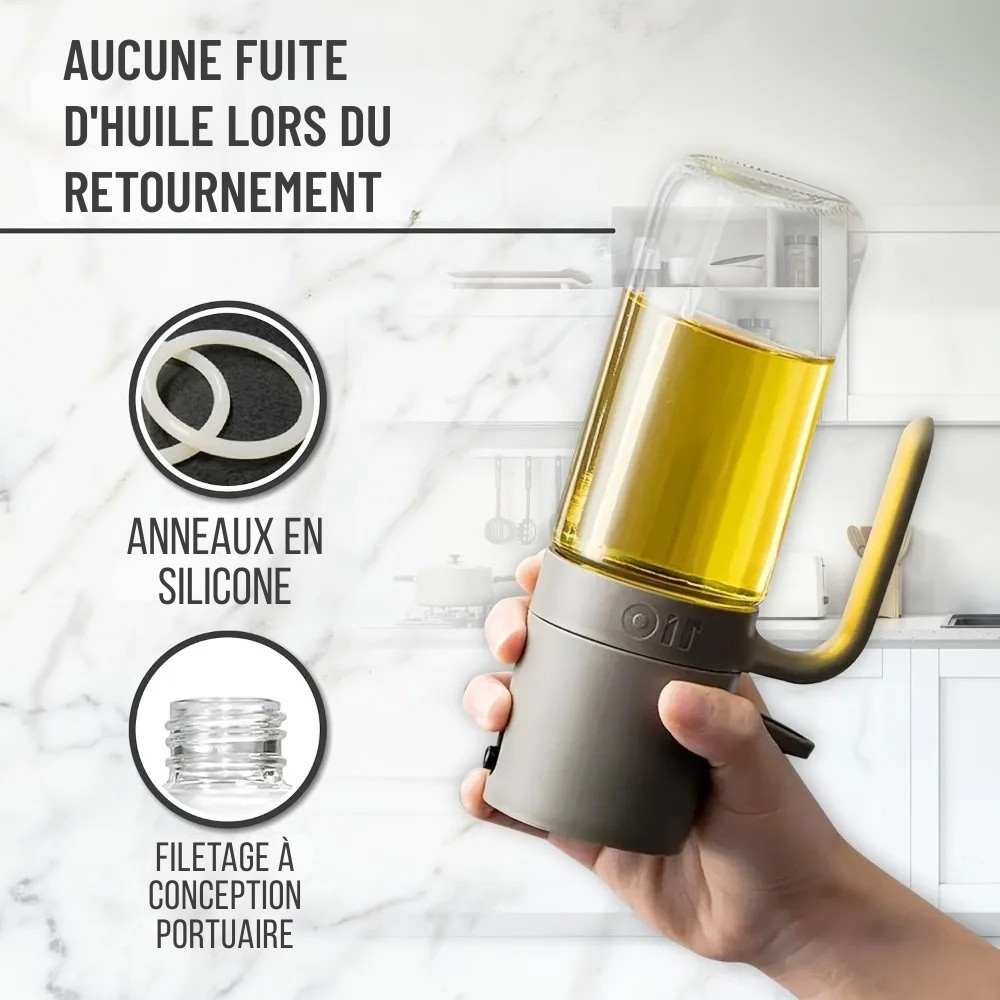 Spray huile 250 ml – Pulvérisateur en verre borosilicaté sans BPA pour cuisson, salade et BBQ