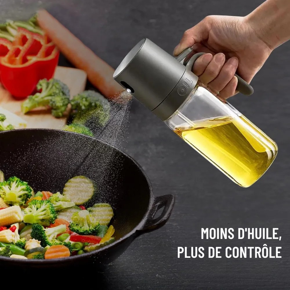 Spray huile 250 ml – Pulvérisateur en verre borosilicaté sans BPA pour cuisson, salade et BBQ