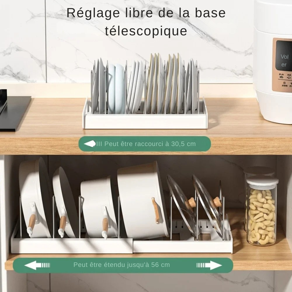 Range-couverts pliable – Support pratique pour ustensiles et couvercles de cuisine