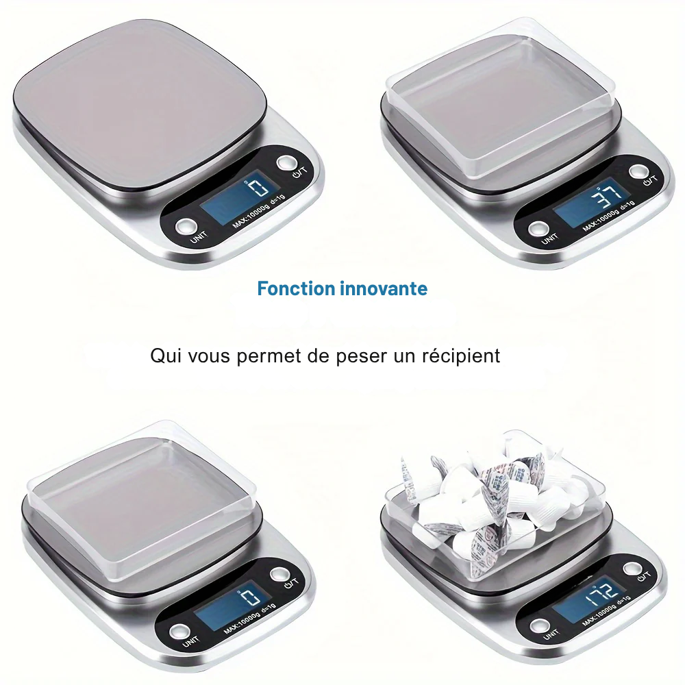 Balance de Cuisine Numérique de Précision en Acier Inoxydable