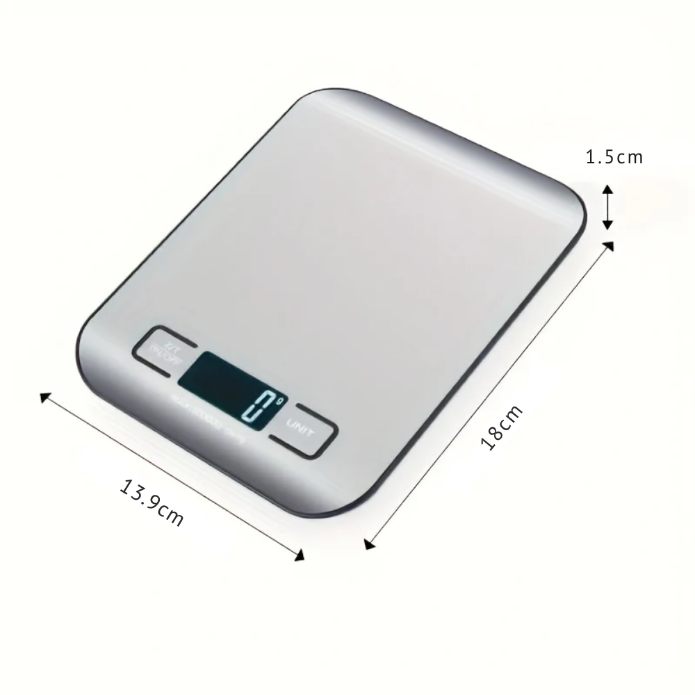 Balance de Cuisine Numérique Haute Précision 10 kg – Écran LCD avec Fonction Tare