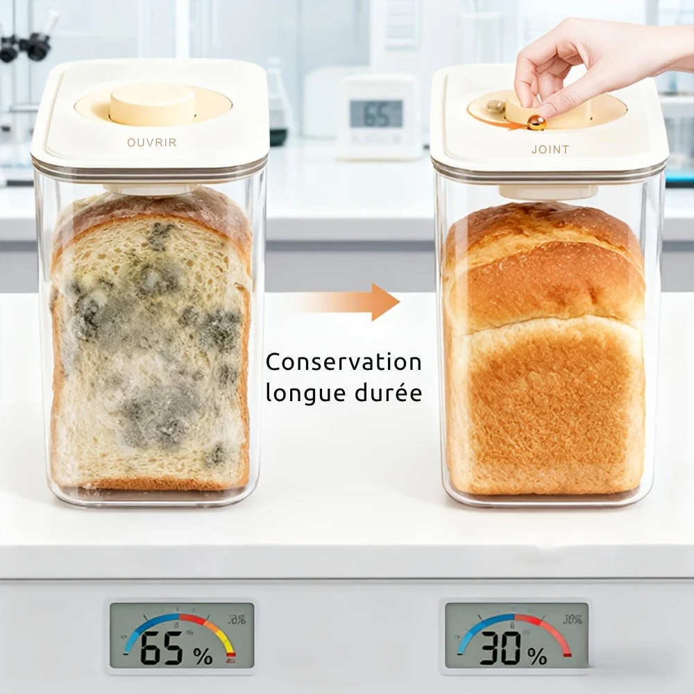 Bocal de Conservation Sous Vide – Pot Hermétique pour Céréales, Thé et Aliments Secs