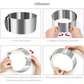 Cercle à Pâtisserie Antiadhésif Ajustable en Acier Inoxydable 15 à 30 cm