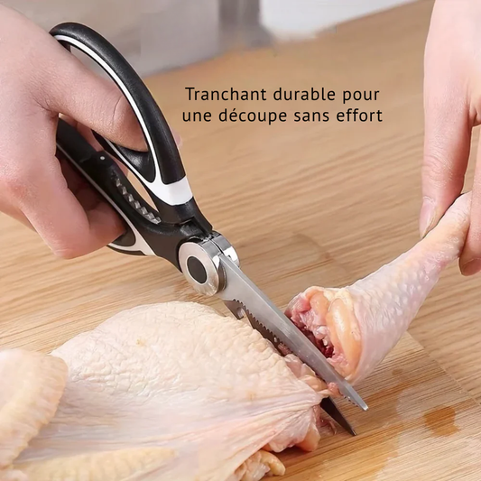 Ciseaux de Cuisine Multifonctions en Acier Inoxydable – Coupe Volaille, Poisson et Aliments