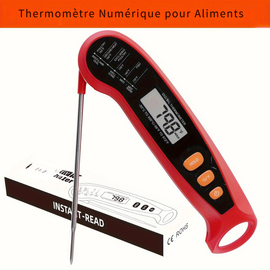 Thermomètre de Cuisine Numérique Pliable à Lecture Instantanée