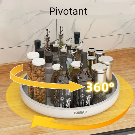 Plateau Tournant de Cuisine 360° pour Épices et Condiments