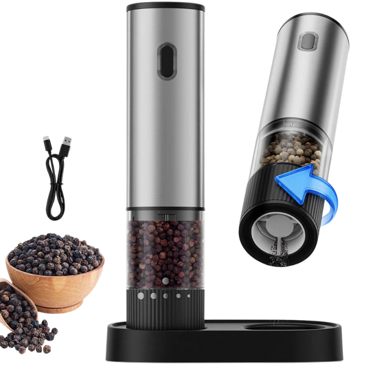 Moulin à Poivre Électrique Rechargeable USB en Acier Inoxydable