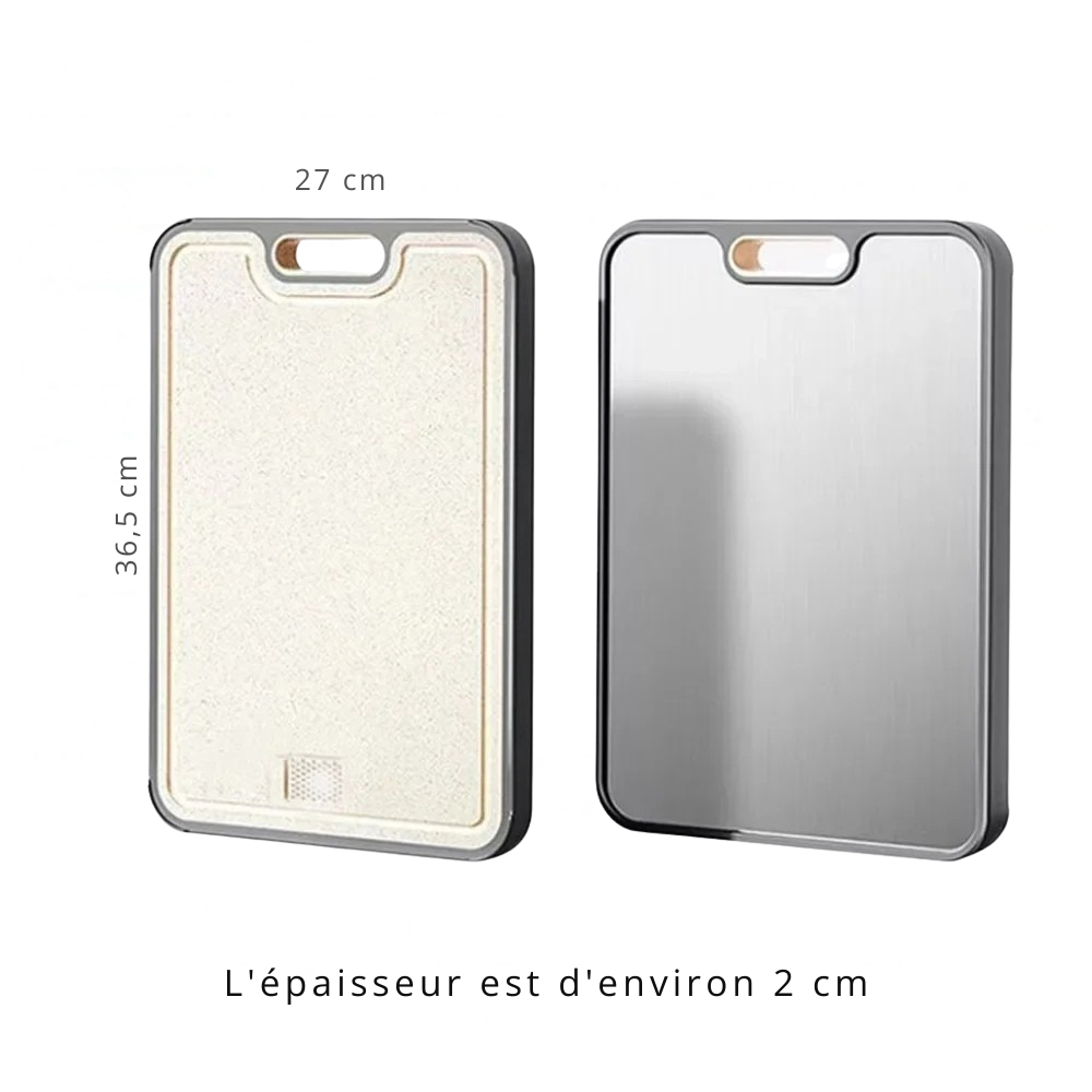 Planche à Découper Acier Inoxydable – Double Face Antidérapante