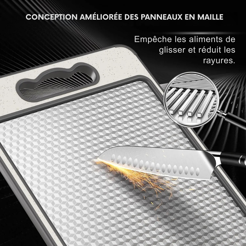 Planche à Découper Acier Inoxydable – Double Face Antidérapante