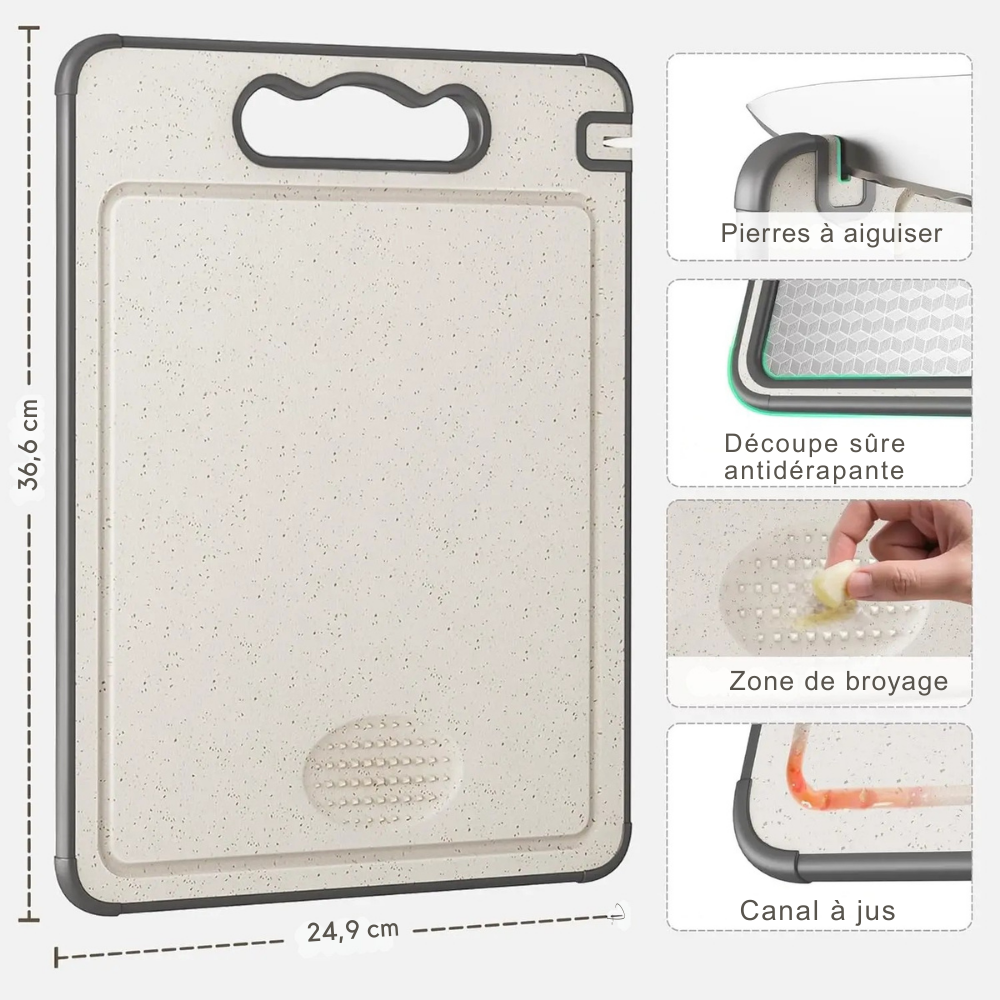 Planche à Découper Acier Inoxydable – Double Face Antidérapante