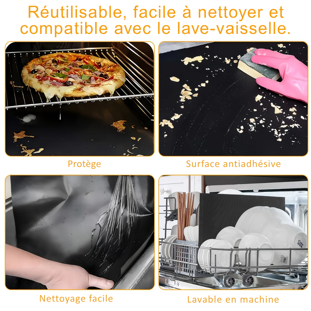 Tapis de Four Réutilisables Antiadhésifs pour Four, BBQ et Gril