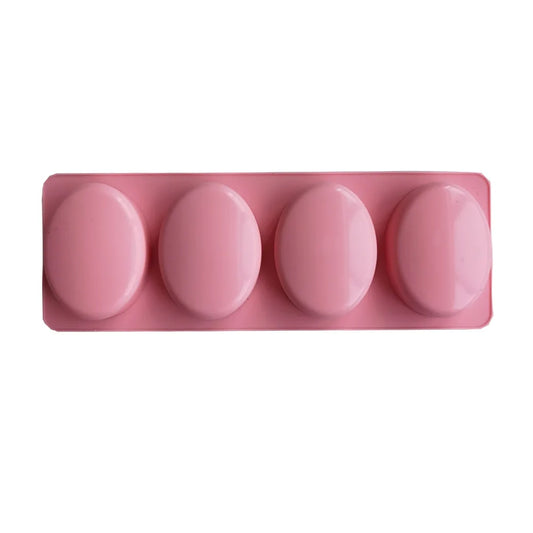Moule en silicone ovale à 4 cavités pour savon fait main