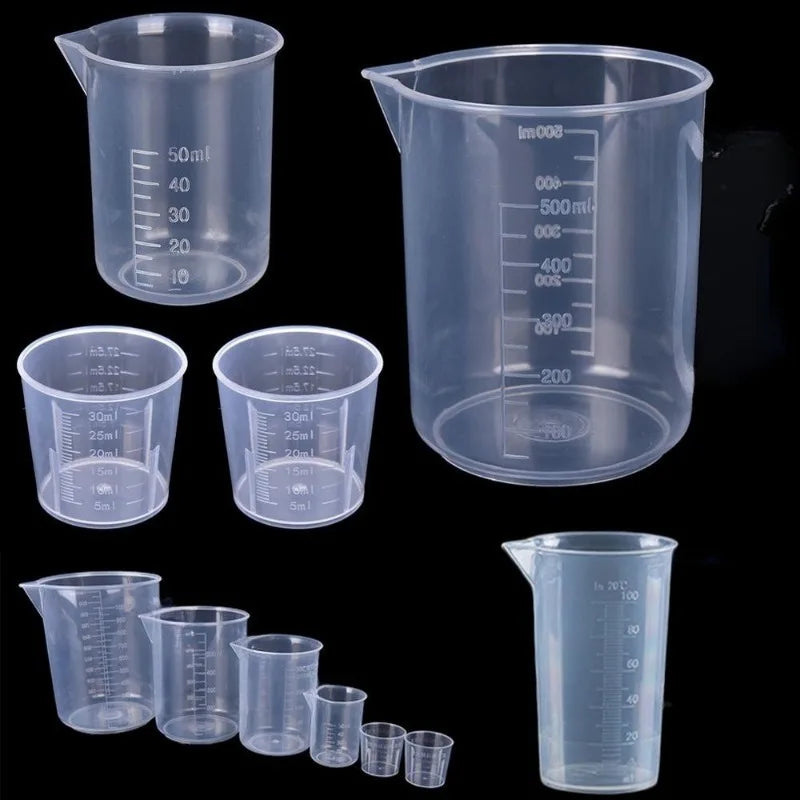 Lot de 6 verres doseurs gradués en plastique transparent – Tasses de mesure pour cuisine et pâtisserie