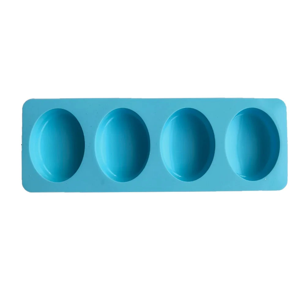 Moule en silicone ovale à 4 cavités pour savon fait main