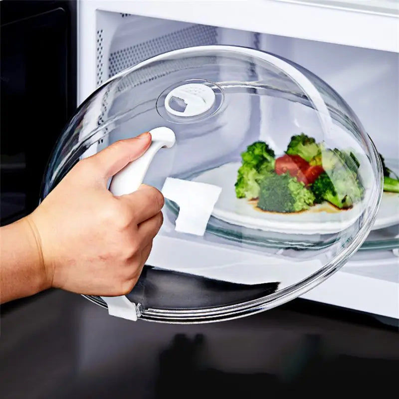 Cloche micro-ondes – Couvercle anti-projections transparent avec poignée pour cuisson et assiettes