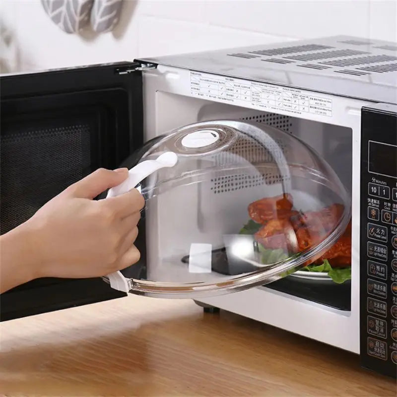 Cloche micro-ondes – Couvercle anti-projections transparent avec poignée pour cuisson et assiettes