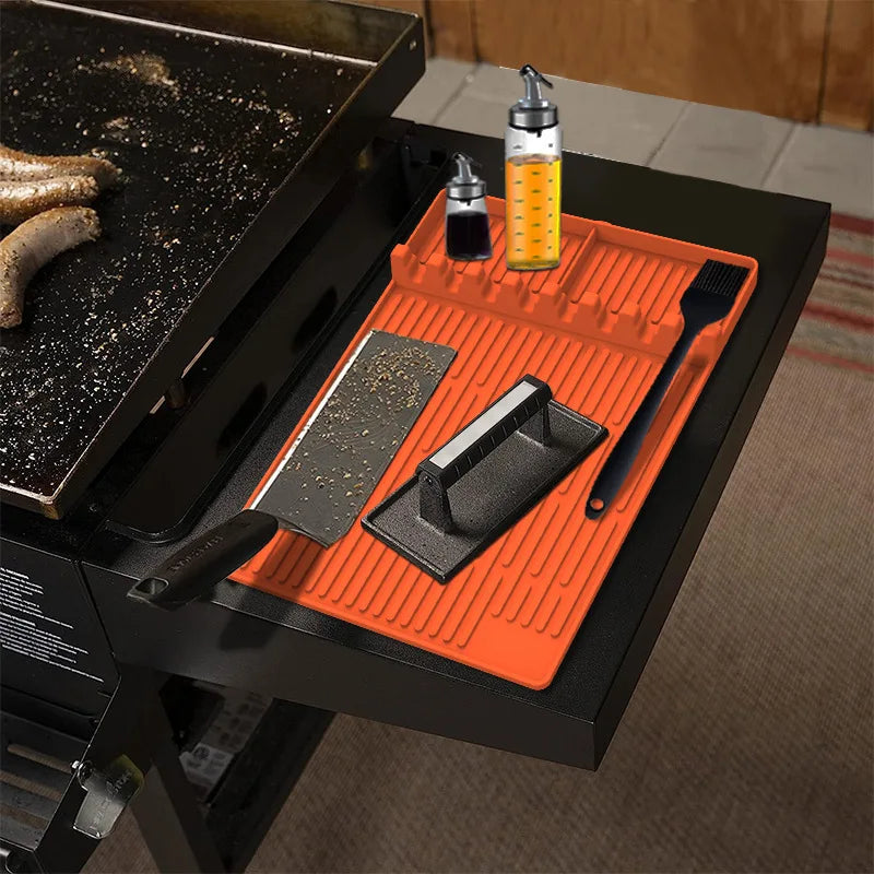 Tapis de Grill en Silicone Anti-dérapant – Résistant à la Chaleur, Facile à Nettoyer pour Cuisine et BBQ
