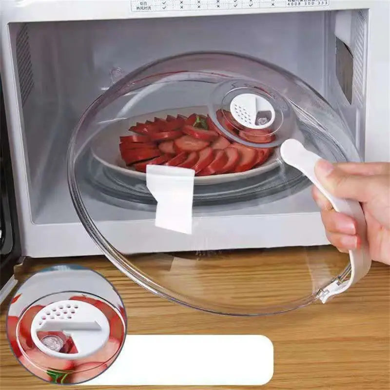 Cloche micro-ondes – Couvercle anti-projections transparent avec poignée pour cuisson et assiettes