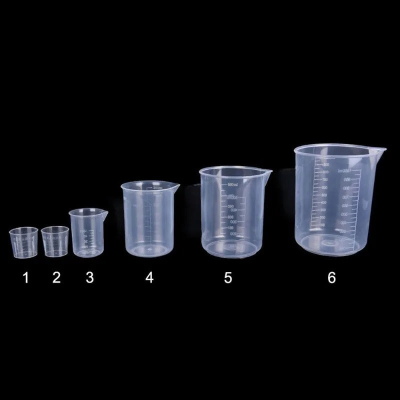 Lot de 6 verres doseurs gradués en plastique transparent – Tasses de mesure pour cuisine et pâtisserie