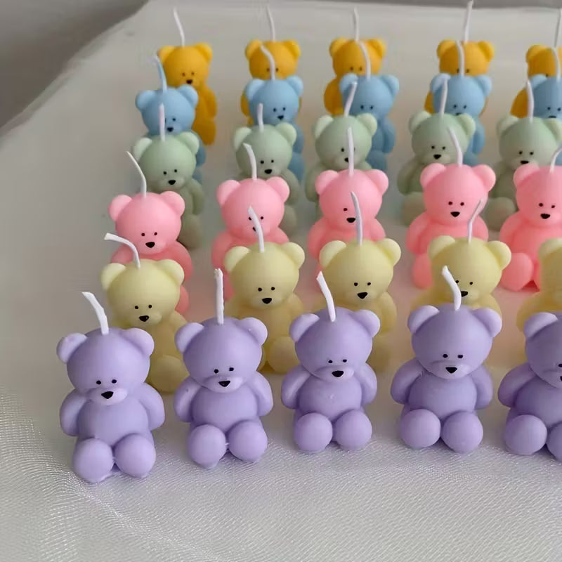 Moule à bougie en silicone en forme d'ours